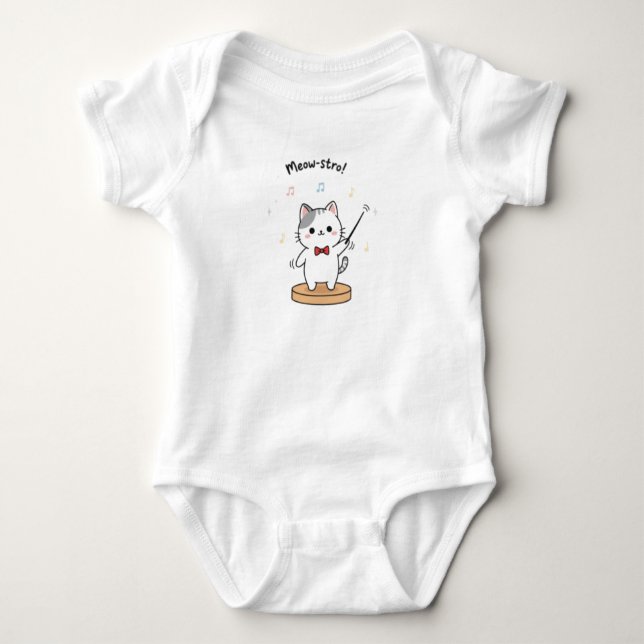 Dirigent des süßen Katzenorchesters Baby Strampler (Vorderseite)