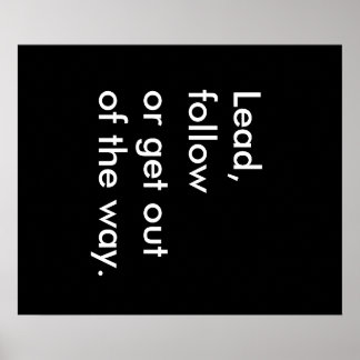 Diriger, suivre ou sortir du chemin Poster