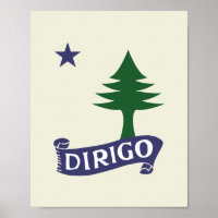 Dirigo / 1901 Maine Flag Framable Art