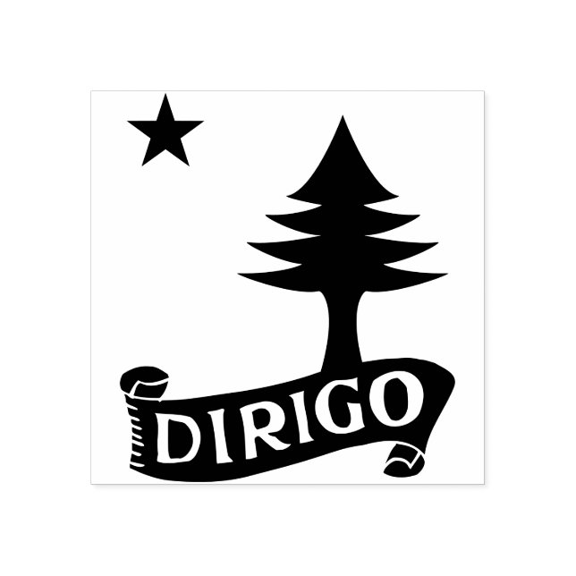 Dirigo / 1901 Maine Flag Gummistempel (Prägung)