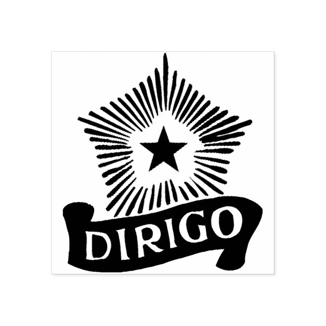 Dirigo und die Nordsternkautschuk-Briefmarke Gummistempel (Prägung)