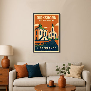 Dirkshorn Nord Holland Niederlande Reiseplakat Poster