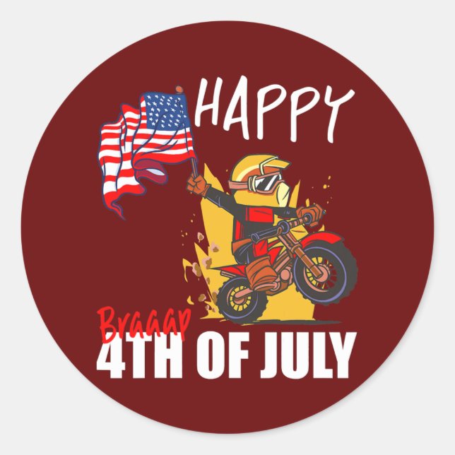Dirt Bike American Flag 4. Juli USA Motocross Runder Aufkleber (Vorderseite)