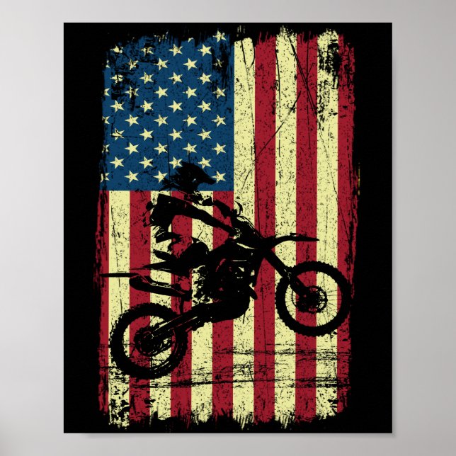 Dirt Bike American Flag 4. Poster (Vorne)