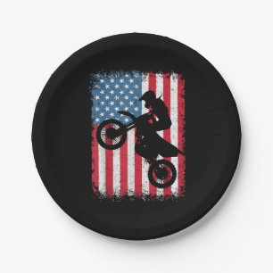 Dirt Bike American Flag Motocross Biker Men Boys V Pappteller