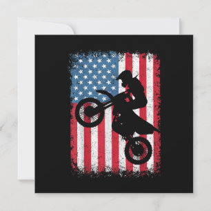 Dirt Bike American Flag Motocross Biker Men Boys V Save The Date