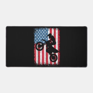 Dirt Bike American Flag Motocross Biker Men Boys V Schreibtischunterlage