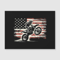 Dirt Bike American Flag Motocross Biker Vintag USA