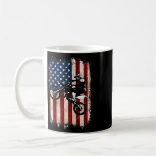 Dirt Bike Amerikanische Flagge Motocross Biker 4. Kaffeetasse