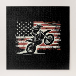 Dirt Bike Amerikanische Flagge Motocross Biker Vin