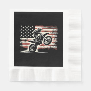 Dirt Bike Amerikanische Flagge Motocross Biker Vin Serviette