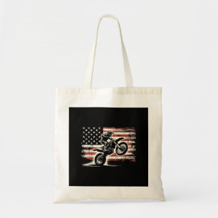 Dirt Bike Amerikanische Flagge Motocross Biker Vin Tragetasche