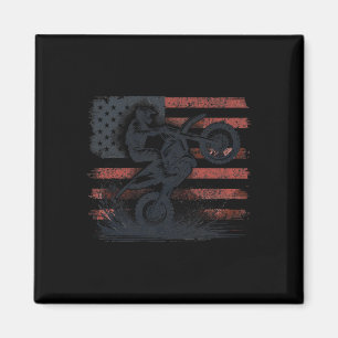 Dirt Bike Amerikanische Flagge Motocross Magnet