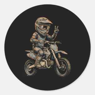 Dirt Bike Art Fahrer Motocross Runder Aufkleber