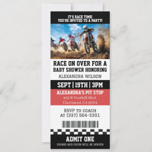 Dirt Bike Baby Shower Ticket Party Einladung