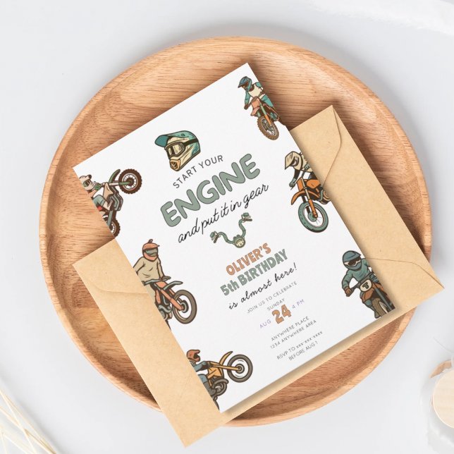 Dirt bike boy 5th birthday einladung (Von Creator hochgeladen)