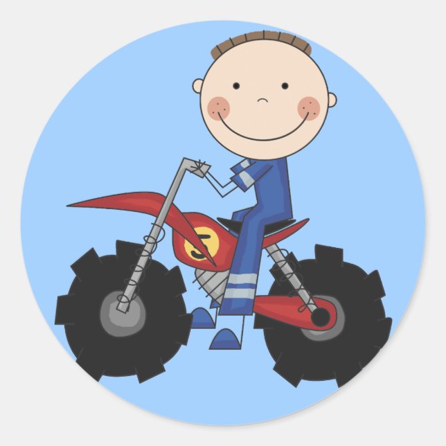 Dirt Bike - Boy Tshirts und Geschenke Runder Aufkleber (Vorderseite)