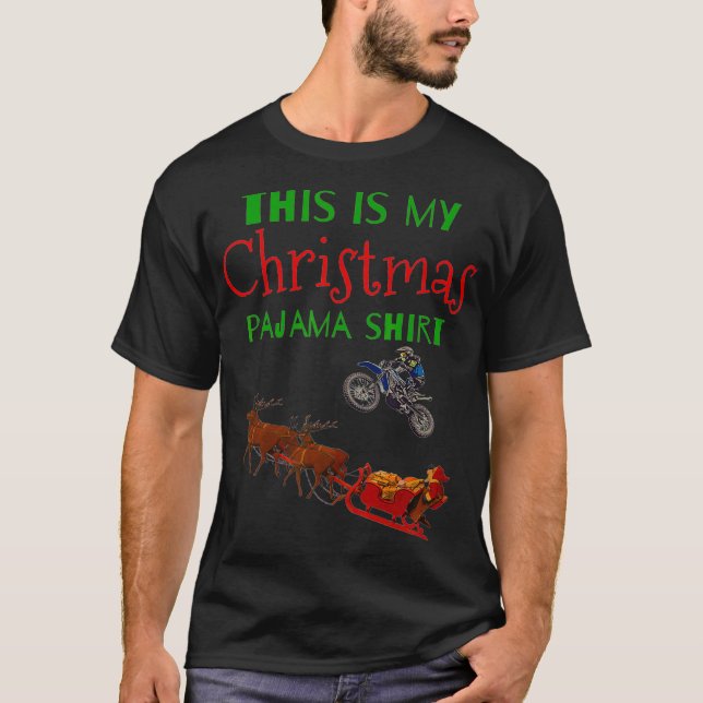 Dirt Bike Christmas Santa Motocross OffRoading gif T-Shirt (Vorderseite)