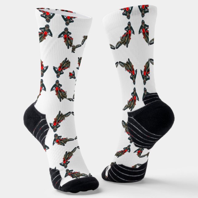  Dirt Bike Circles from JustBitchen.com Socken (Gewinkelt)
