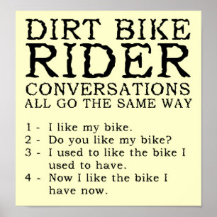 Dirt Bike Conversations Affiche Signe Drôle