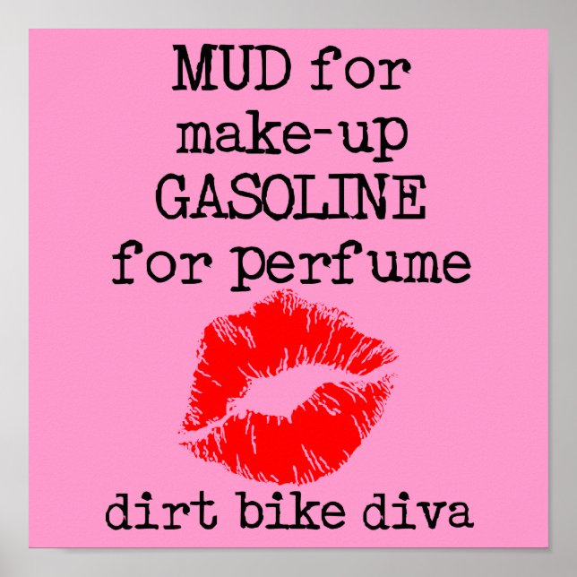 Dirt Bike Diva Motocross Plakatzeichen Poster (Vorne)