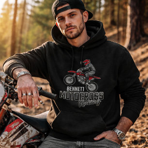 Dirt Bike Fahrer Motocross Rennen - Benutzerdefini Hoodie