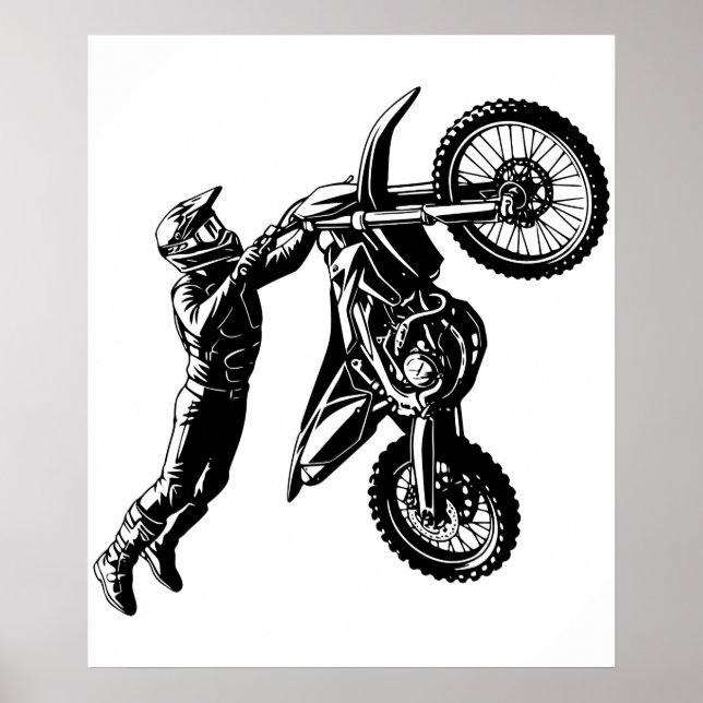 Dirt Bike Fahrer  Poster (Vorne)