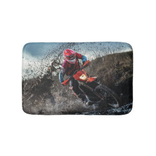 Dirt-Bike-Fahrer-Wurfkissen Badematte