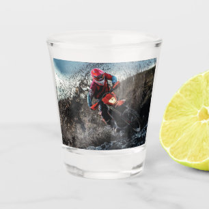 Dirt-Bike-Fahrer-Wurfkissen Schnapsglas