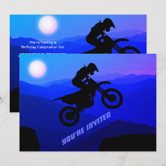 Dirt Bike Full Moon Night Ride Motocross Geburtsta Einladung