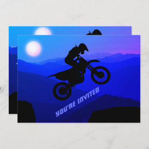 Dirt Bike Full Moon Night Rive Motocross Geburtsta Einladung