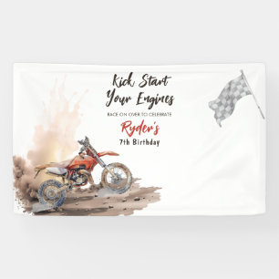 Dirt Bike Geburtstag jedes Alters Banner