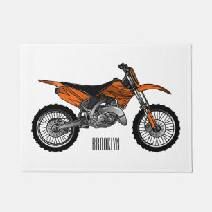 Dirt-Bike-Geländemotorrad / Motocross-Cartoon Fußmatte