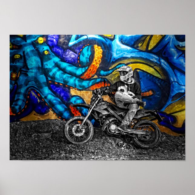 Dirt Bike Graffiti Urban Street Art Poster (Vorne)