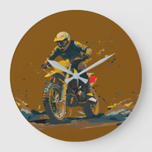 Dirt Bike Grafik Großuhr Große Wanduhr