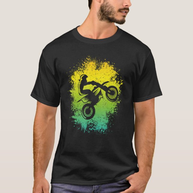 Dirt Bike Graphic Kids Boys Motocross T-Shirt (Vorderseite)