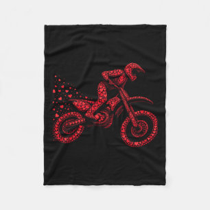 Dirt Bike Heart Biker Boys Womens Mens Valentine D Fleecedecke