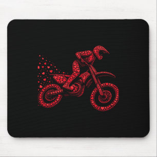 Dirt Bike Heart Biker Boys Womens Mens Valentine D Mousepad