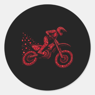 Dirt Bike Herz Biker Jungen Damen Herren Valentins Runder Aufkleber