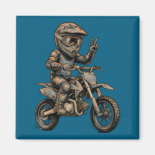 Dirt Bike Kunst Fahrer Motocross Kunstwerk Magnet