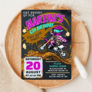 Dirt Bike Mädchen Motocross Geburtstag - Matschige Einladung