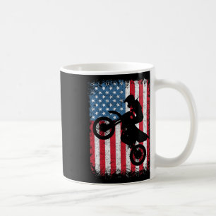 Dirt Bike Motocross Biker American Flag 4. Jul Kaffeetasse