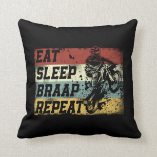 Dirt Bike Motocross Eat Sleep Braap Wiederholung V Kissen