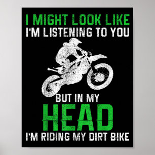 Dirt Bike Motocross Enduro Lustiges Zitat Motorrad Poster
