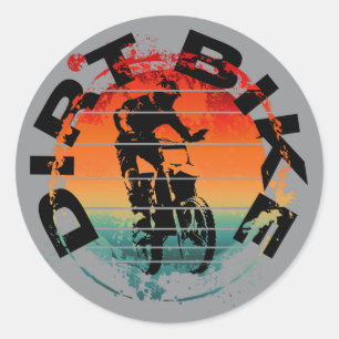 Dirt-Bike-Motocross-Fahrer Runder Aufkleber