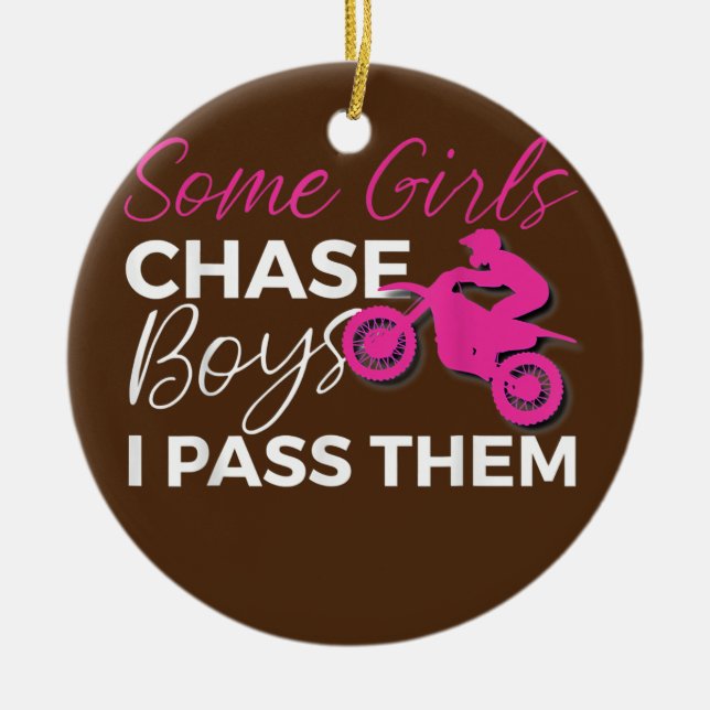 Dirt Bike Motocross Girl Keramik Ornament (Vorne)