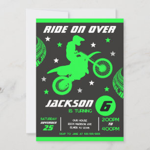 Dirt Bike Motocross Motorrad Jungen Geburtstag Einladung