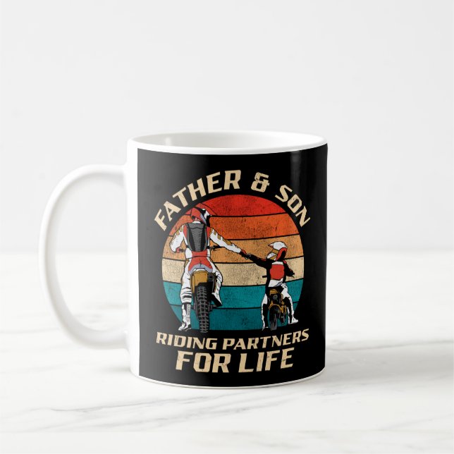 Dirt Bike Motocross Vater & Sohn - Reitpartner Kaffeetasse (Links)