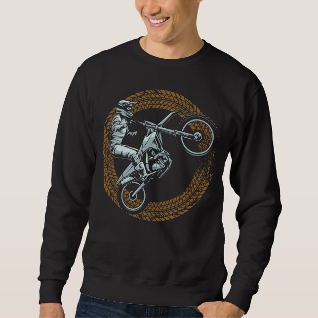 Dirt Bike Motocross Wheel Motorbiker Sweatshirt (Vorderseite)