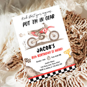 Dirt Bike Motorcross Racing Biking Boy Geburtstag Einladung